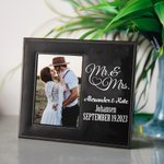 Cadre de Photo en Cuir Personnalisé avec Nom et Date Cadeau de Noël Anniversaire Mariage pour Couple
