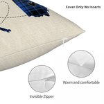 Personalized The Love No Distance Two States Heart Plaid Map Throw Pillow Cover Long Distance Moving Away Christmas Farewell Gift for Family Couple