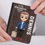Personalised So The Adventure Begins Compact and Portable Passport Cover with Name Travel Trip Accessory Birthday Christmas Gift for Friends Family