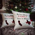 Personalized The Love No Distance Two States Heart Plaid Map Throw Pillow Cover Long Distance Moving Away Christmas Farewell Gift for Family Couple
