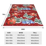 Couverture de Noël en Flanelle Douce Personnalisée avec Nom Père Noël Cadeau Anniversaire Thanksgiving pour Bébé Enfants Famille