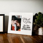 Cadre de Photo en Cuir Personnalisé avec Nom et Date Cadeau de Noël Anniversaire Mariage pour Couple