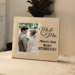 Cadre de Photo en Cuir Personnalisé avec Nom et Date Cadeau de Noël Anniversaire Mariage pour Couple