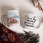 Personalised Once by My Side Forever in My Heart White and Color Inside Ceramic Mug with Name 11oz and 15 oz Gift for Dog Lovers