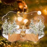 Gepersonaliseerde Hond Engel Acryl Keramiek Hangers met Sneeuw Landschap Memorial Ornament Onregelmatige Vorm Home Decor Huisdier verlies Gift Dog Lov