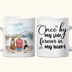 Personalised Once by My Side Forever in My Heart White and Color Inside Ceramic Mug with Name 11oz and 15 oz Gift for Dog Lovers