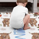 Personalized Cute Highland Cow Soft Cozy Fleece Blanket with Name Baby Shower Christmas Gift for Kids Highland Cow Lover