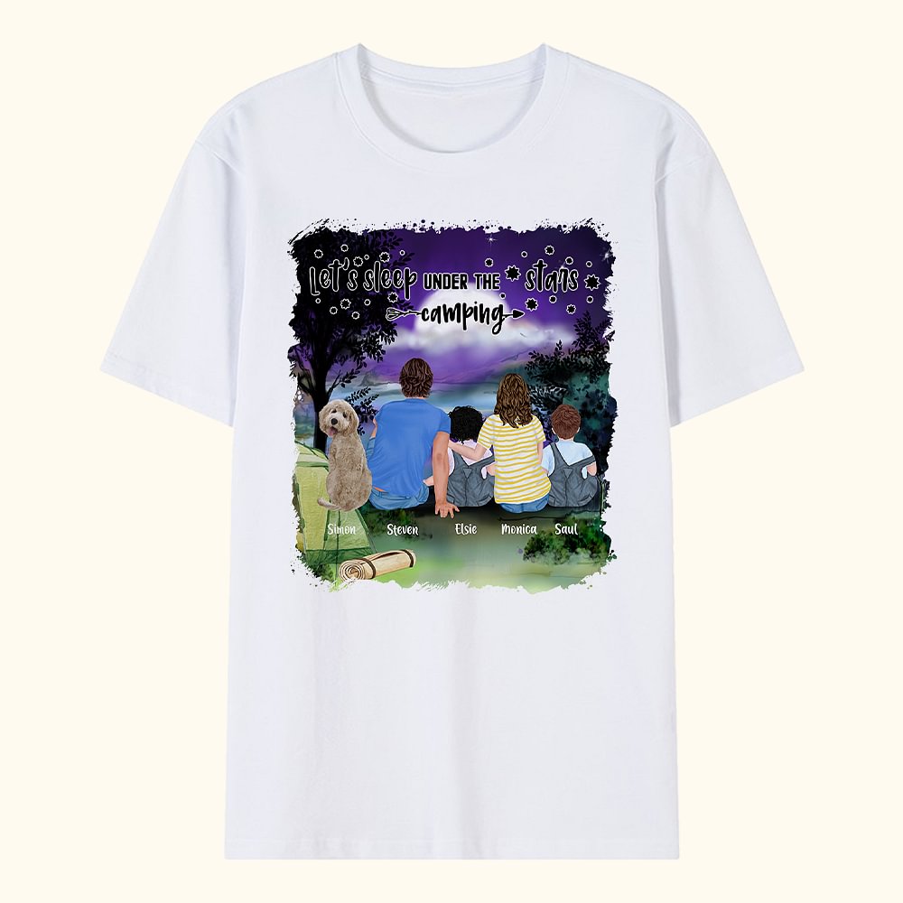 T-shirt adulte Let's Sleep Under The Stars personnalisé T-shirt enfant Noël Anniversaire Cadeau pour la famille Enfant