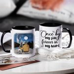 Personalised Once by My Side Forever in My Heart Starry Sky White and Colour Inside Ceramic Mug with Name 11/15 oz Gift for Dog Lovers