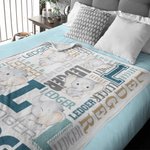 Personalised Baby Elephant Soft Blanket with Name Fleece Sherpa Material Birthday Baby Shower Gift for Kid