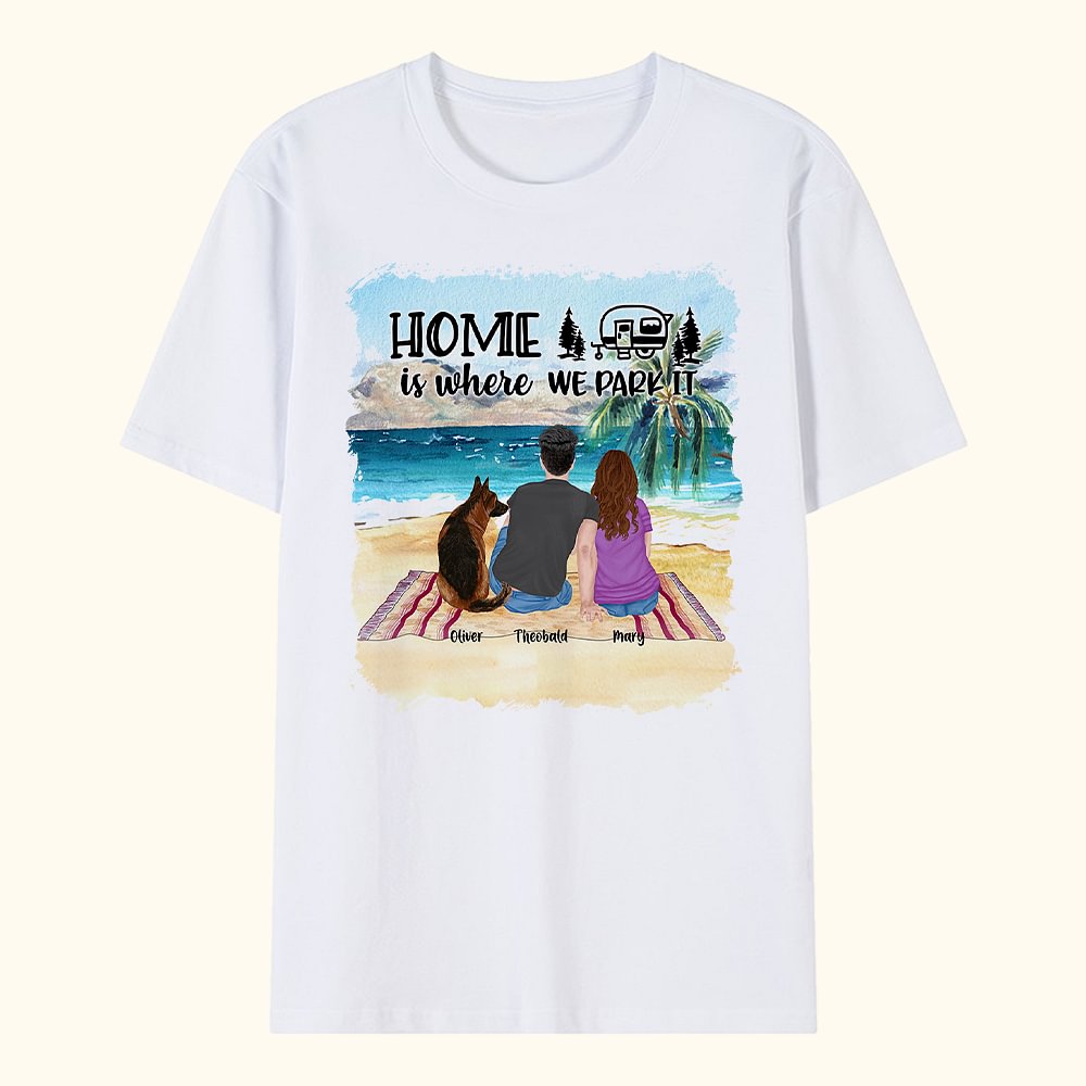 Home Is Where We Park It Personalized Adult T-shirt and Kid T-shirt Birthday Anniversary Camping Gift for Family