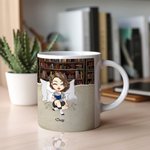 Personalised Colourful Just A Girl Who Loves Books Ceramic Mug Birthday Christmas Gift for Reading Girl Book Lover