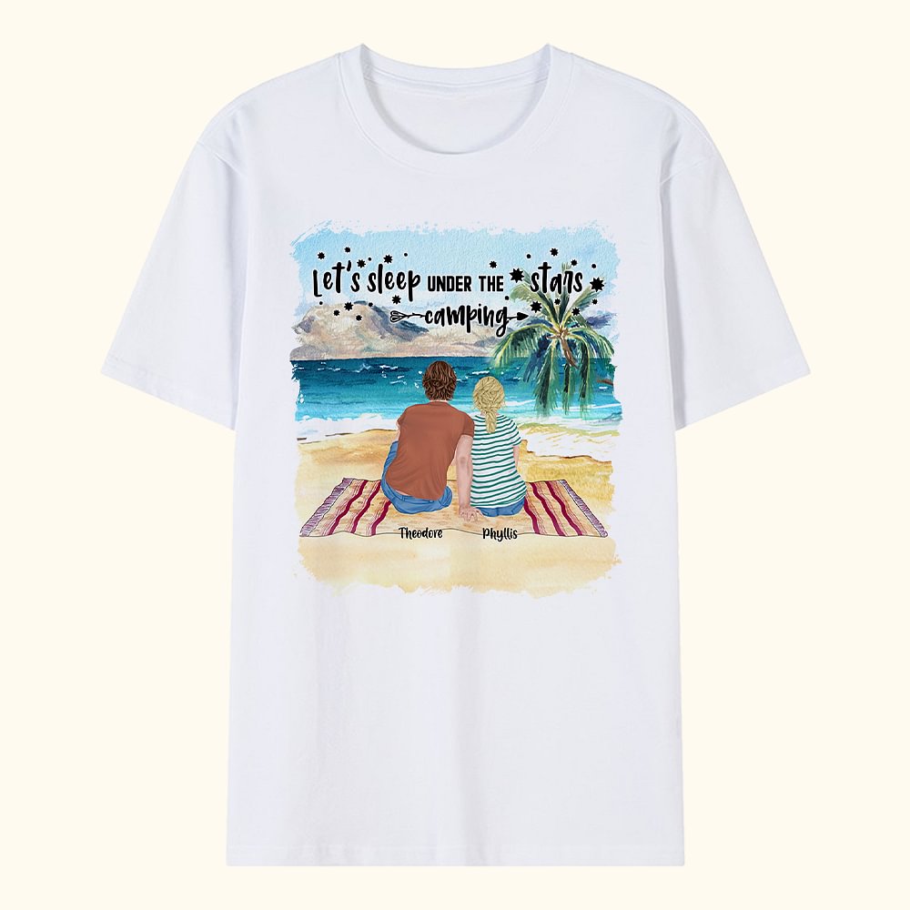 Personnalisé Let Us Sleep Under The Stars T-shirt adulte et enfant Camping Anniversaire Cadeau pour la famille