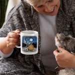 Personalised Once by My Side Forever in My Heart Starry Sky White and Colour Inside Ceramic Mug with Name 11/15 oz Gift for Dog Lovers
