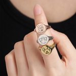 Personalized Dog Breed Ears Cat Breed Ears Ring with Engraved Name and Text Jewellery Gift for Dog and Cat Lover