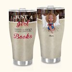 Personalizzato Just A Girl Who Loves Books 30oz Curved Tumbler Regalo di Natale di lettura per le donne amanti del libro