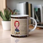 Tasse en céramique personnalisée Just One More Chapter blanc et couleur à l'intérieur Cadeau d'anniversaire pour lectrice Amoureuse des livres