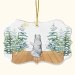 Gepersonaliseerde Hond Engel Acryl Keramiek Hangers met Sneeuw Landschap Memorial Ornament Onregelmatige Vorm Home Decor Huisdier verlies Gift Dog Lov