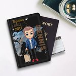 Personalized Together Since 2017 Portable Passport Cover with Name Travel Trip Accessory Birthday Christmas Gift for Friends Family