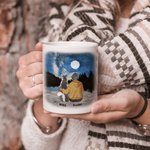 Personalised Once by My Side Forever in My Heart Starry Sky White and Colour Inside Ceramic Mug with Name 11/15 oz Gift for Dog Lovers