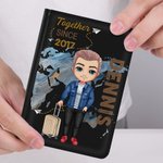 Personalized Together Since 2017 Portable Passport Cover with Name Travel Trip Accessory Birthday Christmas Gift for Friends Family