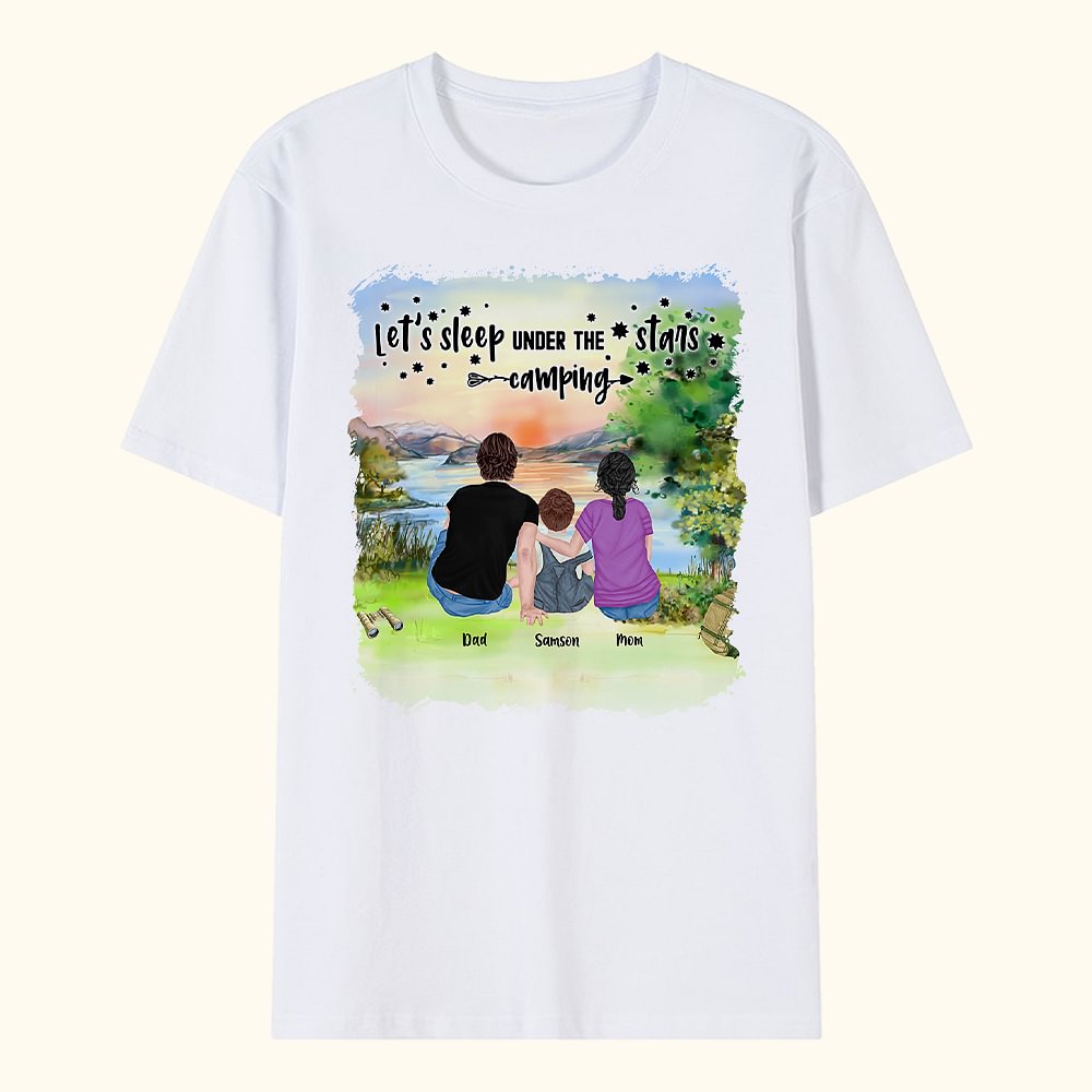 T-shirt adulte Let's Sleep Under The Stars personnalisé T-shirt enfant Noël Anniversaire Cadeau pour la famille
