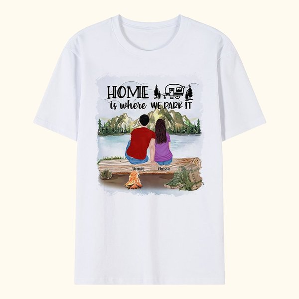 Personalized Home Is Where We Park It Adult T-shirt and Kid T-shirt Christmas  Anniversary Gift for Family Couple