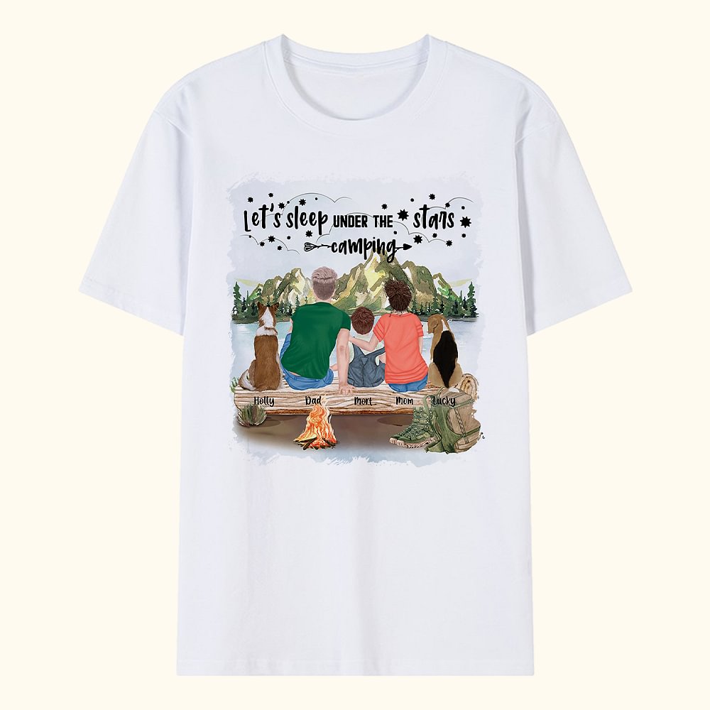 T-shirt adulte et T-shirt enfant personnalisés Let Us Sleep Under The Stars Cadeau de Noël Cadeau d'anniversaire pour la famille