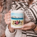 Tazza personalizzata I Love You To The Moon And Back da 11 oz e 15 oz in ceramica bianca e colorata con nome, regalo per gli amanti dei cani