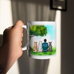 Gepersonaliseerde Life Is Better met een hond / honden wit en kleur binnen keramische mok met naam 11 oz en 15 oz Souvenir Gift voor hondenliefhebbers