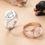 Personalized Dog Breed Ears Cat Breed Ears Ring with Engraved Name and Text Jewellery Gift for Dog and Cat Lover
