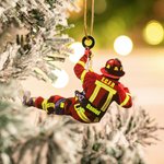 Personalisierte Acryl Feuerwehrmann Ornament doppelseitige Weihnachtsbaum Auto Home Dekoration Geburtstag Urlaub kreatives Geschenk für Feuerwehrmann