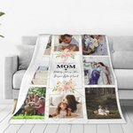 Couverture Sherpa ou Polaire Personnalisée avec Photo Thème We Love You Mom Cadeau d'Anniversaire Fête des Mères pour Maman
