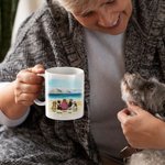 Tazza personalizzata I Love You To The Moon And Back da 11 oz e 15 oz in ceramica bianca e colorata con nome, regalo per gli amanti dei cani
