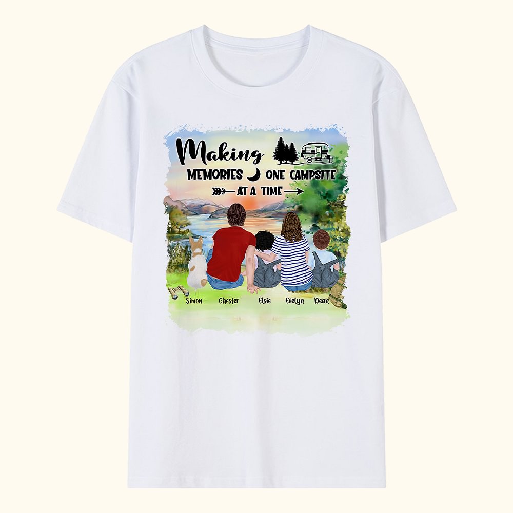 Personnalisé Making Memories One Campsite T-shirt adulte T-shirt enfant Noël Cadeau d'anniversaire Cadeau pour la famille