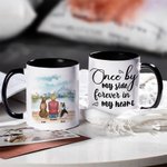 Personalised Once by My Side Forever in My Heart White and Color Inside Ceramic Mug with Name 11oz and 15 oz Gift for Dog Lovers