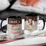Personalised Colourful Just A Girl Who Loves Books Ceramic Mug Birthday Christmas Gift for Reading Girl Book Lover