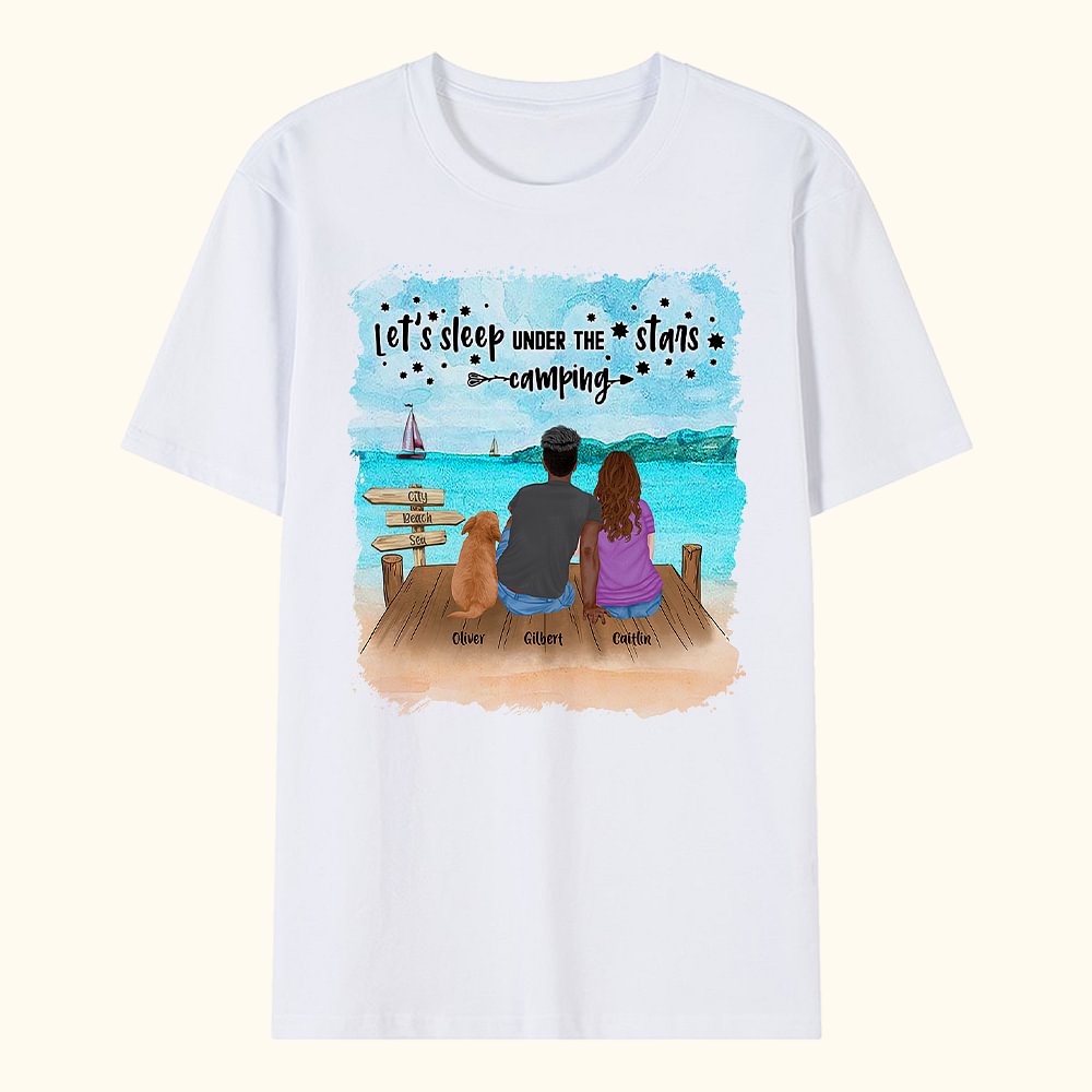 Personnalisé Let Us Sleep Under The Stars Adulte Kid T-shirt Cadeau de Noël Anniversaire Gif pour la famille