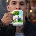 Gepersonaliseerde Life Is Better met een hond / honden wit en kleur binnen keramische mok met naam 11 oz en 15 oz Souvenir Gift voor hondenliefhebbers