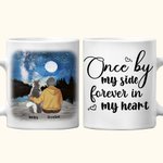 Personalised Once by My Side Forever in My Heart Starry Sky White and Colour Inside Ceramic Mug with Name 11/15 oz Gift for Dog Lovers