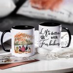 Personalised Life Is Better with Fur Baby/Babies White and Colour Inside Ceramic Mug with Name 11oz 15oz Gift for Dog Lovers
