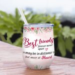 Personalizzato Best Friends Forever Never Apart Soul Sister Wine Tumbler Regalo di Natale con effetto isolante