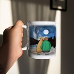 Henkilökohtainen elämä on parempaa koirien kanssa Starry Sky valkoinen ja väri sisällä keraaminen muki nimi 11/15 oz lahja koiran ystäville