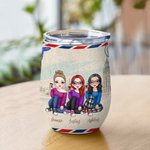 Gepersonaliseerde You'll Always Be My Person Reizen rond de wereld met mijn bestie 12oz Wine Tumbler Cadeau voor zussen