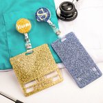 Personalised Double Lines Glitter ID Badge Buddy And Badge Reel Nurse Week Thank You Gift for Nurse Doctor Medical Staff