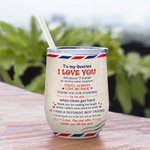 Personalized Friendship Poetry To My Bestie I Love You Wine Tumbler  Best Friend Gift with Insulation Effect