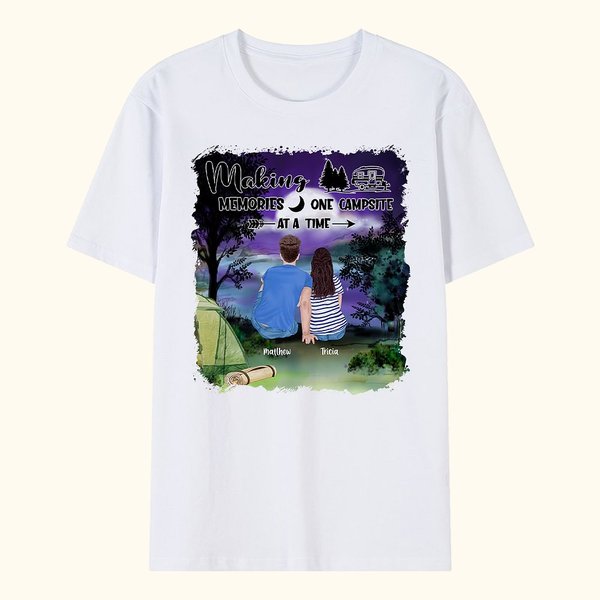 Personalized Night Making Memories One Campsite Adult T-shirt and Kid T-shirt Christmas Gift Birthday Gift Anniversary Gift for Family