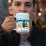 Gepersonaliseerde Once by My Side Forever in My Heart Wit en gekleurde binnenkant van keramische mok met naam 11 oz en 15 oz Cadeau voor hondenliefheb