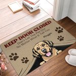Gepersonaliseerde Please Keep Door Closed Deurmat Kerstcadeau Verjaardagscadeau voor dierenliefhebbers