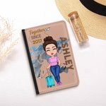 Personalized Together Since 2017 Portable Passport Cover with Name Travel Trip Accessory Birthday Christmas Gift for Friends Family